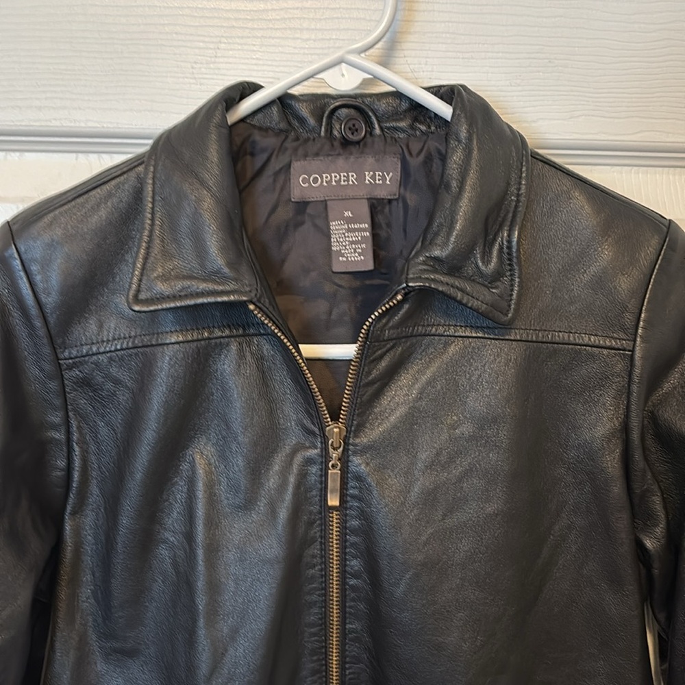 Copper Key Black Leather Jacket